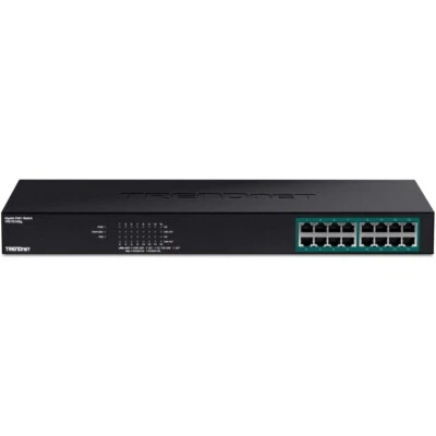 TRENDnet TPE-TG160G 16-port GREENnet Gigabit PoE+ Switch (250W) - Image 1 of 3
