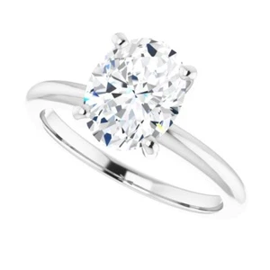 2.00 Carat Moissanite Oval Solitaire Ring in 14k Gold Charles & Colvard - Picture 1 of 2