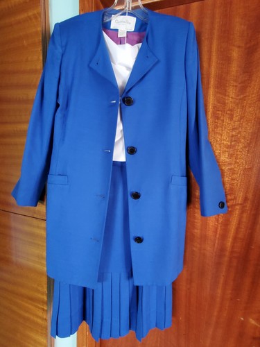 Giacca lunga CHRISTIAN DIOR vintage blu reale tuta taglia 8