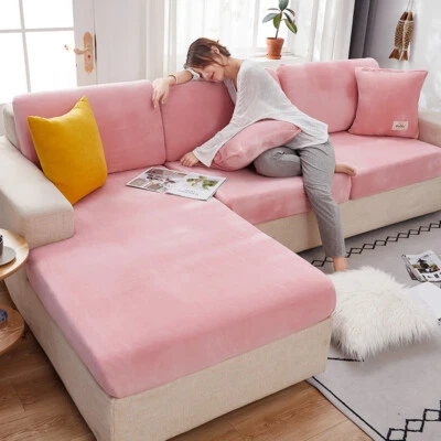 1/2/3/4 Sitzer Samt Sitzkissenbezug Stretch Sofabezug Elastische Ecksofahusse YF - Bild 1 von 4