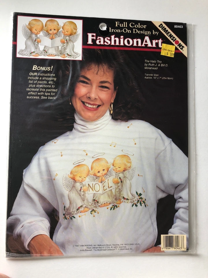 Dimensions The Halo Trio Christmas Angels Noel 80463 Iron on Transfer FashionArt