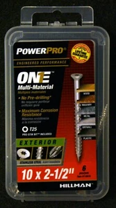 Power Pro One Multi Material Stainless Steel 10 x 2 1/2" Screw Pack 6pc - Picture 1 of 2