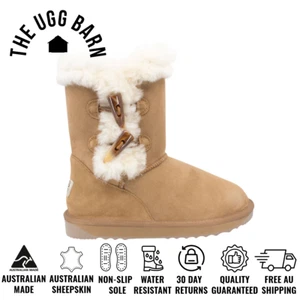 UGG Platinum 2 Botones Tiburón Damas Bota | Lujo Hecho en Australia Piel de Oveja | Castaño - Imagen 1 de 12