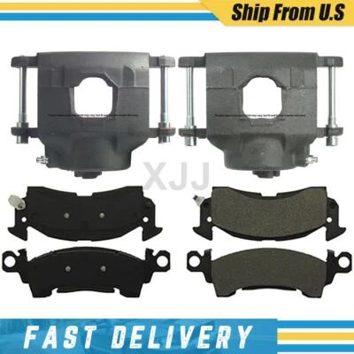 Front LH RH Brake Calipers & Ceramic Pads For 1979-1986 Chevrolet C10 Suburban - Image 1 of 4