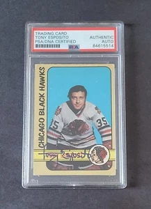 Tony Esposito signed Chicago Blackhawks 1972-73 OPC Hockey Card Psa - Picture 1 of 2