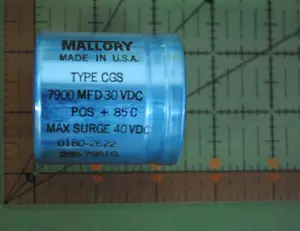 CONDENSATORE A VITE 7900UF 30v MALLORY GRADO CGS792U030 basso profilo 4 pz - Foto 1 di 3