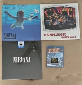 NIRVANA Vinyl BLU RAY Record LP LOT Paramount UNPLUGGED Nevermind BRAND NEW Best - Picture 1 of 3