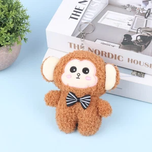 Kawaii Cartoon Monkey Plush Toys Cute Stuffed Animal Doll Keychain Bag Pendant - Picture 1 of 12