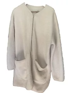 Wilfred Free Long Sherpa Liner Coat Pockets White Women's Size Large Spring - Picture 1 of 11