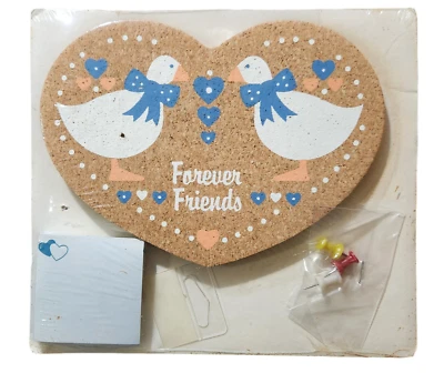 Vintage 1989 Happy Corkers Corkboard and Pad w/ Geese Forever Friends 5" x 7" - Image 1 of 4