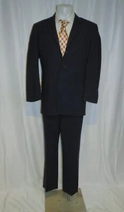 Paul Smith London Navy Blue Striped Three Button Suit 40R - Picture 1 of 18