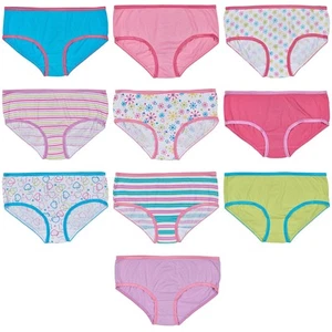 Girls Soft Cotton Colorful Hipster Panties (Pack of 10 Kids Underwear) Yellow... - Picture 1 of 6