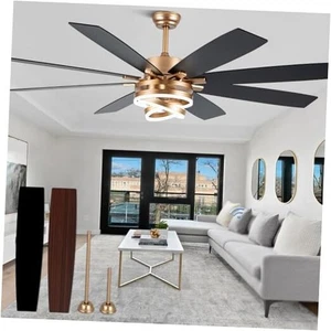 Gold Ceiling Fans with Lights, 72 Inch Large Modern Ceiling Fan with Remote  - Picture 1 of 7