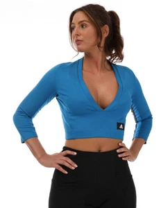 ADIDAS SPORTSWEAR MISSION VICTORY LONG SLEEVE CROP TOP - BLUE HE1704 WOMEN S - Picture 1 of 13