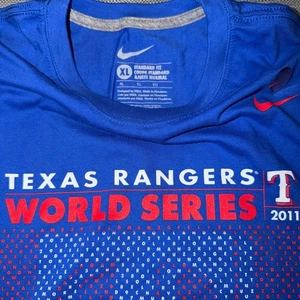 Nike Texas Rangers World Series 2011 T-Shirt Blue XL Baseball MLB - Picture 1 of 6