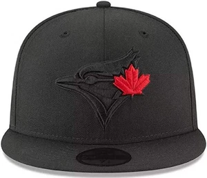 Black on Black Red Leaf Men's Toronto Blue Jays Blackout 59Fifty New Era Fitted - Bild 1 von 11