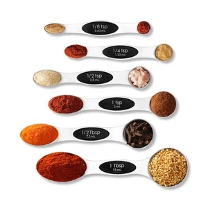 Premium Measuring Spoons Set - Magnetic, Dual-Sided, & Dishwasher Safe - Accu... - Picture 1 of 6