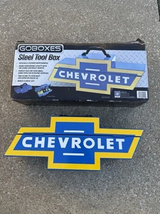 Chevrolet Bowtie Goboxes Metal Portable Toolbox Steel Officially Licensed NOS - Picture 1 of 10