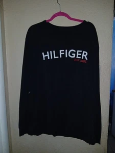 Tommy Hilfiger Pullover Herren Xl Schwarz Wappen Logo Pulli Rundhals Classic - Bild 1 von 5