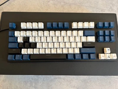 Topre Realforce GX1 Wired Gaming Keyboard Blue White Custom Keycaps English Layo - Image 1 of 2