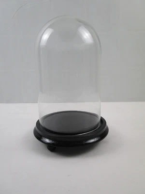 Glasdom / Stolp mit Holzsockel - Höhe 34 cm / Durchmesser 18 cm  - unbeschädigt - Bild 1 von 4