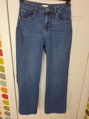 H&M Womens Ladies Jeans Size 14 Blue High Waist Wide Leg - Image 1 of 4