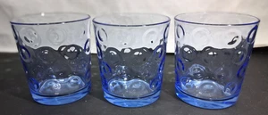 3 Pasabahce Polka Dot Optic Circle Juice Drinking Glasses Cups Mugs 3 7/8" Tall - Picture 1 of 5