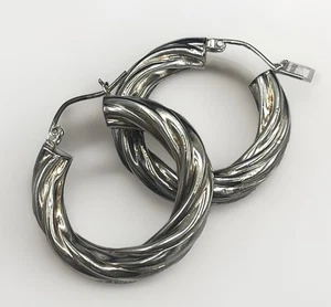 Große CI TH Sterling Silber 925 Damen Creolen - Bild 1 von 10
