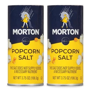 Paquete de 2 sal de palomitas de maíz Morton (3,75 oz cada una) - sal fina para palomitas de maíz y condimentos - Imagen 1 de 7