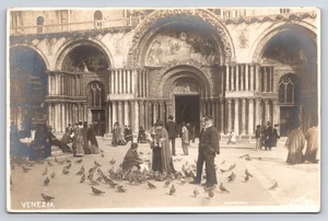 Venezia Piazza San Marco Italia RPPC principios de 1900 vista Basílica de San Marcos” - Imagen 1 de 2