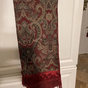 Tapestry Red and Gold Black Throw Blankets Decorative Fringe for Bed Sofa Chair - Picture 1 of 6