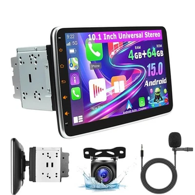 10.1 inch Double Din Android 15 Car Stereo Radio Head Unit GPS CarPlay Bluetooth - image 1 of 4