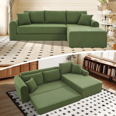 Sofá seccional modular en una caja 103" en forma de L sofá nube deshuesado asiento profundo Foto 1 de 4