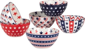Certified International Patriotic 16 oz. Bowls Set of 6 - Picture 1 of 3