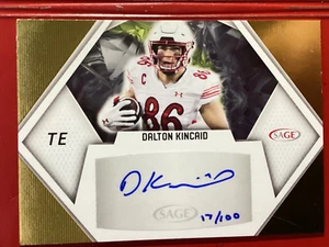 DALTON KINCAID 2023 SAGE Rookie (RC) AUTO GOLD FOIL /100 !!! Buffalo Bills - Picture 1 of 2