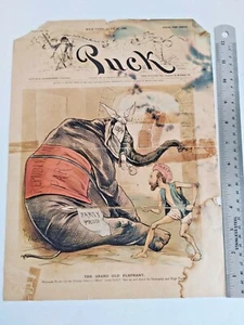 1888 Republican Political Cartoon Puck Magazine Cover AS IS #15239 - Picture 1 of 12