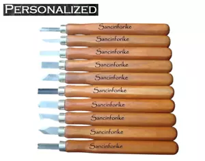 Personalized 12Pcs Wood Carving Hand Chisel Tool Set Woodworking Gouges Steel - Picture 1 of 10