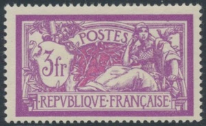FRANCIA - 1927 3Fr viola/rosa Merson, MH - Michel # 222; Scott # 129 - Foto 1 di 2