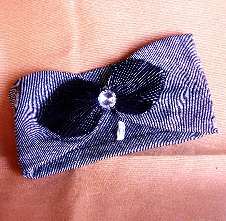 1564 / FEDRA / Bandana IN Maglia Nero/Argento - Immagine 1 di 1