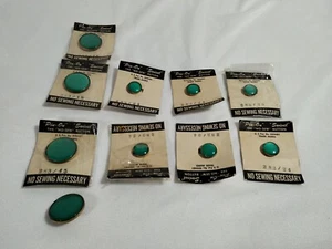 Vintage Pin-On drehbar ohne Nähen Hemdknöpfe grün 10 Pin-On Button - Bild 1 von 7
