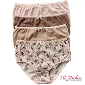 4 Pack Ladies Bikini High Waist Panties Women`s Cotton Knickers Underwear - Picture 1 of 19