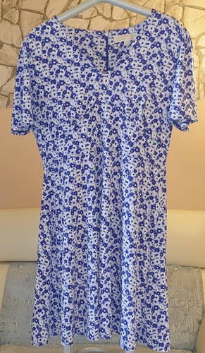 Abito donna Michael Kors viola blu bianco a fiori taglia L