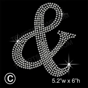 Ampersand '&' Sign Rhinestone Hotfix Transfer Iron on Motif and a Free Gift - Picture 1 of 2