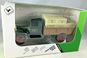 John Deere Truck Bank Hawkeye Crate Delivery Locking Coin Bank Vintage 1991 New - Picture 1 of 6