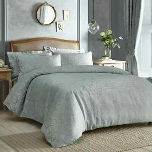 Duvet Cover Bedding Set DOUBLE Worcester Woven Jacquard by Appletree Green - Picture 1 of 5