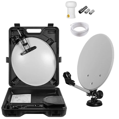 Mobile Camping-Sat-Anlage Koffer - 40cm Mini Satellitenschüssel LNB, 10m Kabel - Bild 1 von 4