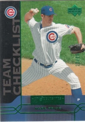 2005 Upper Deck UD Exclusives Green #22/25 MARK PRIOR #476 Cubs Jersey # - Image 1 of 2