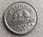 Error 1940 Canada  🇨🇦 5c Nickel  Die Crack in 5 CENTS on Reverse See Pics Nice