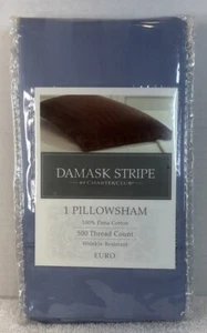 Charter Club Damask Stripe 500 Thread Count 100% Pima Cotton Pillow Sham EURO - Picture 1 of 3