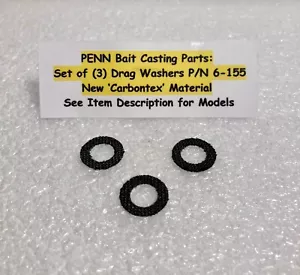 Penn & Daiwa  Set of (3) #6-155 'Carbontex Drag Washers' MD's 9 - 209/SM Series - Picture 1 of 3